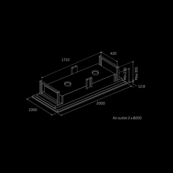 Schweigen 200cm Ceiling Cassette Rangehood | CC-INARTSE - Image 2