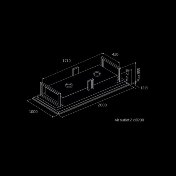 Schweigen 200cm Ceiling Cassette Rangehood | CC-INARTSE - Image 3