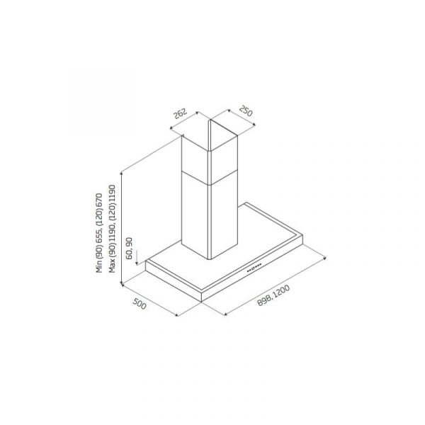 Schweigen 90cm Wall Mounted Rangehood | DS3170-12SP - Image 3