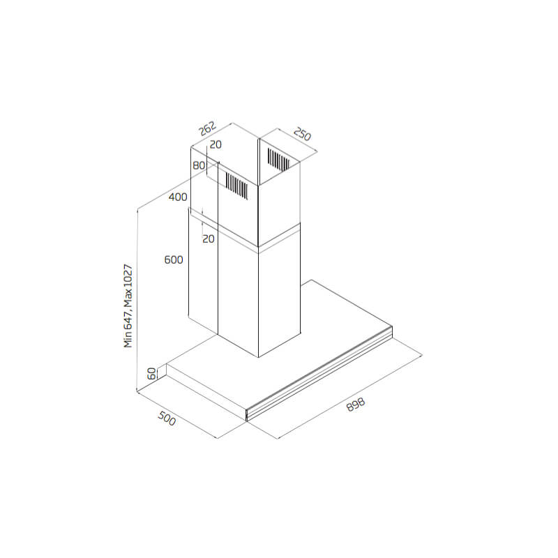 Schweigen 90cm Wall Mounted Rangehood | DS3326B-9SP - Image 3