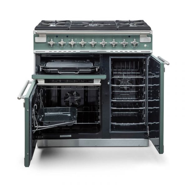 Falcon Elise 90cm Mineral Green & Nickel Dual Fuel Range Cooker | ELS90DFMG-N - Image 2