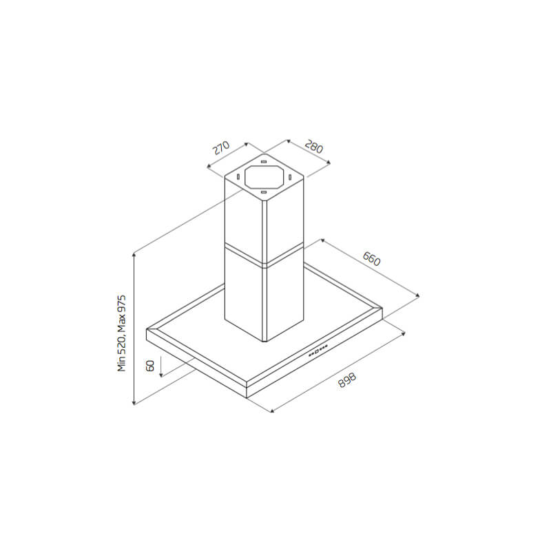 Schweigen 90cm Island Rangehood | IS4110SP - Image 3