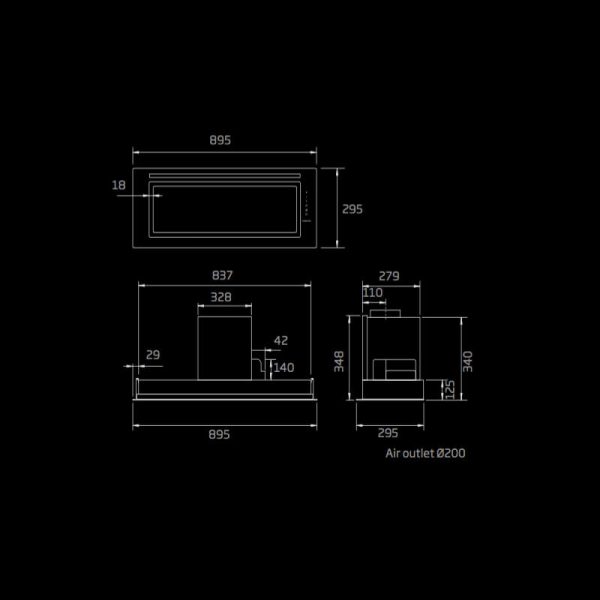 Schweigen 90cm Undermount Rangehood | KLS-9GLASSP - Image 3