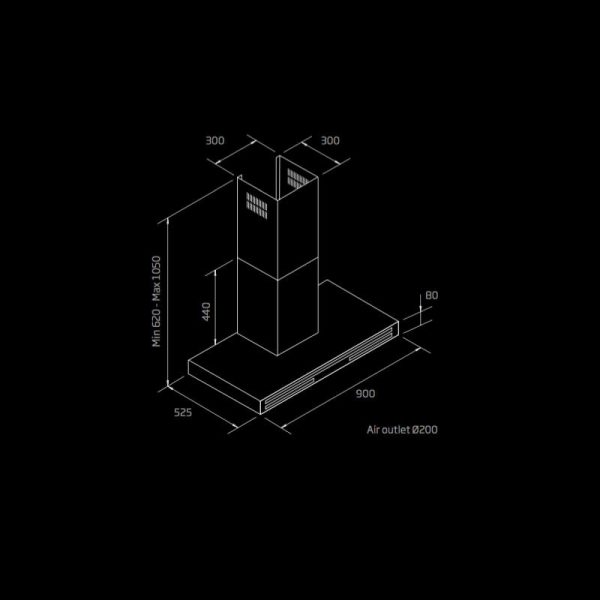 Schweigen 90cm Wall Mounted Rangehood | KLS-ALBB9SP - Image 3