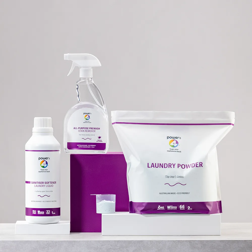 Power of 4 Laundry Essentials Bundle – Complete Laundry Care Power of 4 laundry essentials bundle for washing machines and laundry care