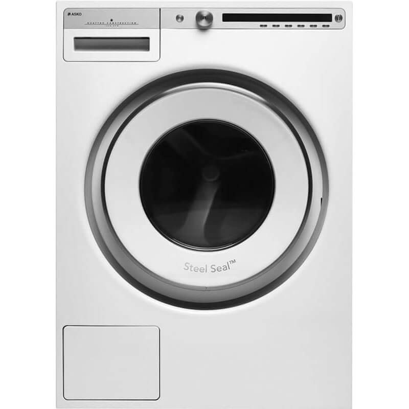 Asko front loading washing machine W4086C.W.AU, white, with sleek design and user-friendly interface.