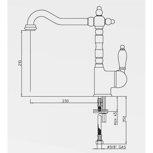 Turner Hastings Clasico Single Mixer Brushed Nickel | 18113BN4 - Image 3