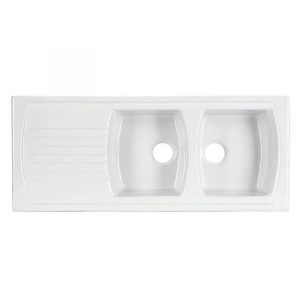 Turner Hastings Lusitano 120 x 50 Double Bowl Inset Kitchen Sink With Drainer | 7222 - Image 2