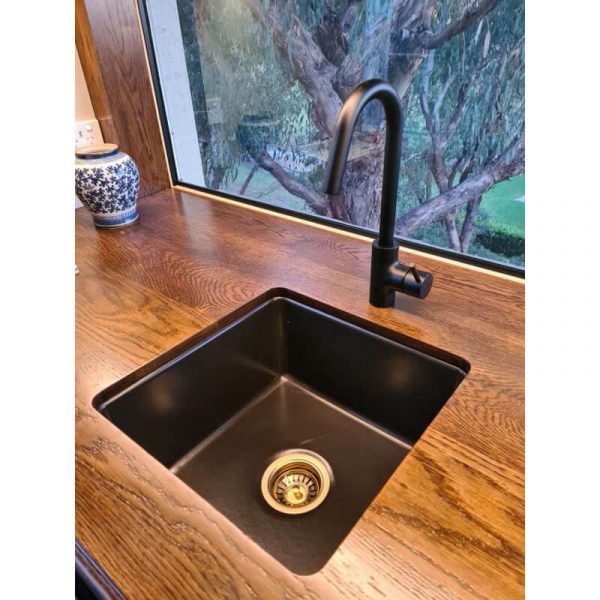 Turner Hastings Cuisine 46 x 46 Fine Fireclay Single Bowl Sink Matte Black | CU46FS-MB - Image 3