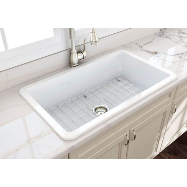 Turner Hastings Cuisine 81 x 48 Fireclay Single Bowl Sink White Gloss | CU81FS - Image 2