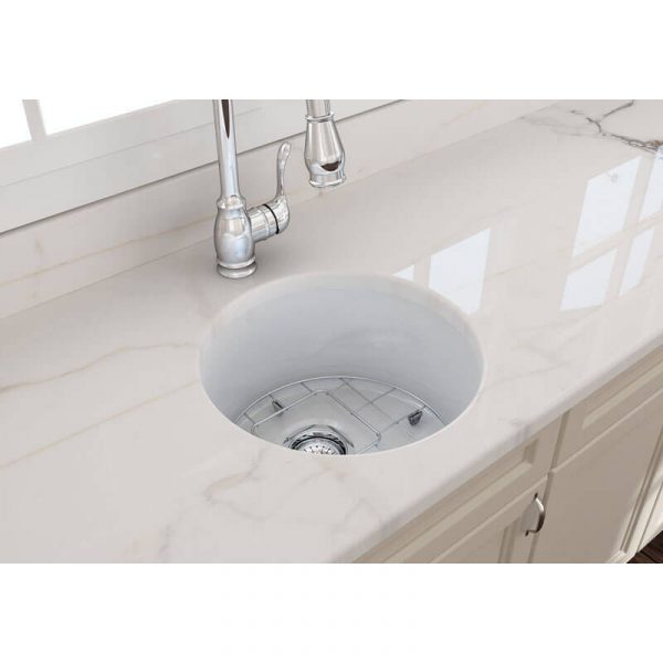 Turner Hastings Cuisine 47 Round Fireclay Single Bowl Sink White Gloss | CUR47FS - Image 3