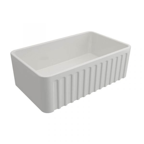 Turner Hastings Novi 75 x 46 Fine Fireclay Single Bowl Butler Sink Matte White | NO753FS-MW - Image 2