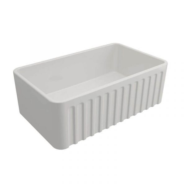 Turner Hastings Novi 75 x 46 Fine Fireclay Single Bowl Butler Sink Gloss White | NO75FS - Image 2