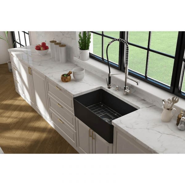 Turner Hastings Novi Fireclay Single Bowl Butler Sink Matte Black | NO75FS-MB - Image 3