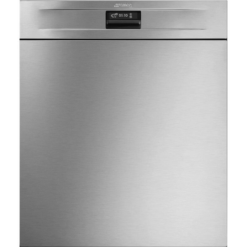 Smeg Underbench Stainless Steel Dishwasher with a sleek and modern design in a contemporary kitchen setting.