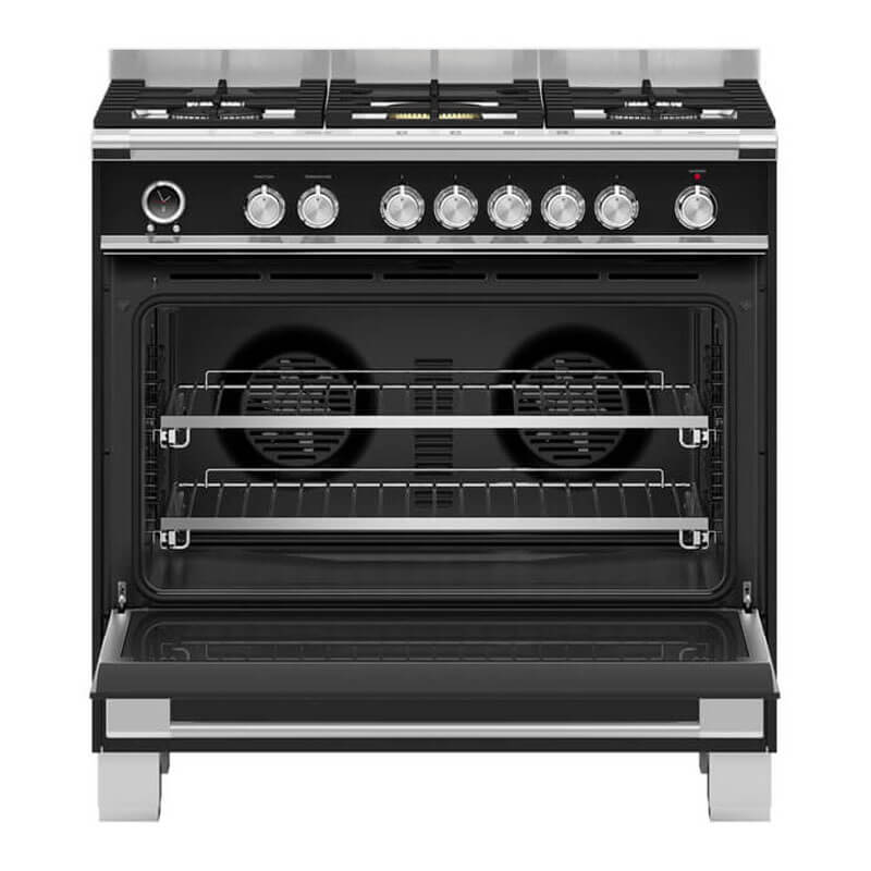 Fisher & Paykel 90cm Series 9 Classic 5 Burner Dual Fuel Pyrolytic Cooker | OR90SCG6B1 - Image 2