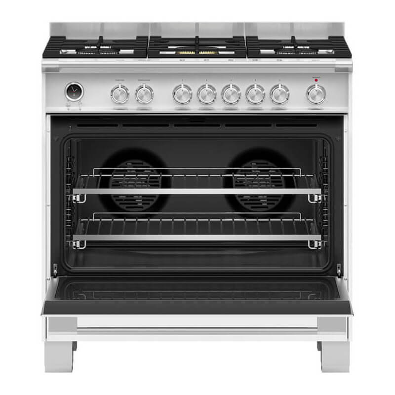 Fisher & Paykel 90cm Series 9 Classic 5 Burner Dual Fuel Pyrolytic Cooker | OR90SCG6W1 - Image 2