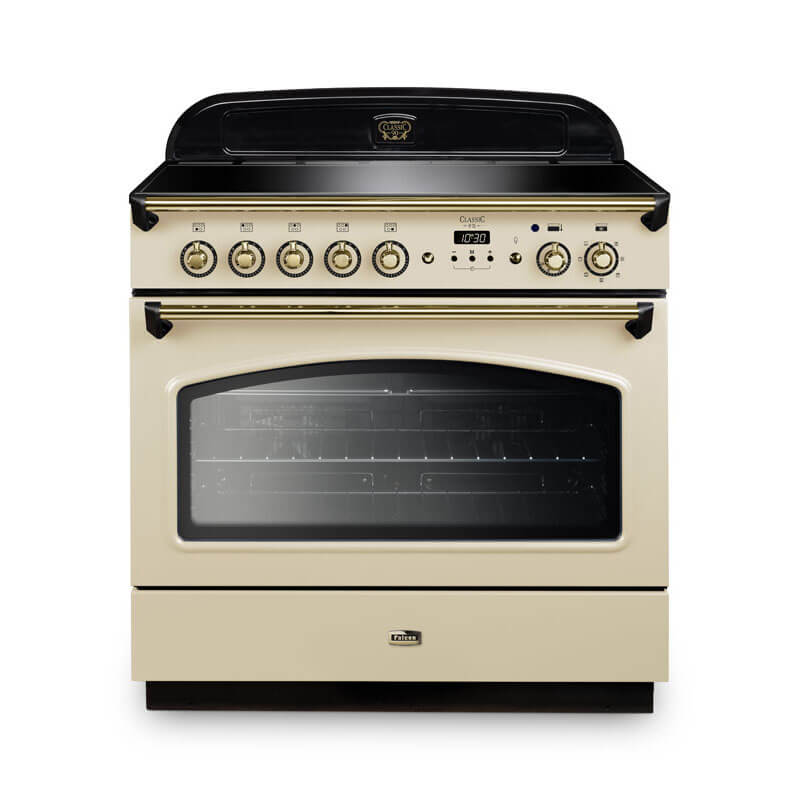 Falcon Classic Fx 90cm induction range cooker in cream and brass for a sophisticated and efficient cooking solution