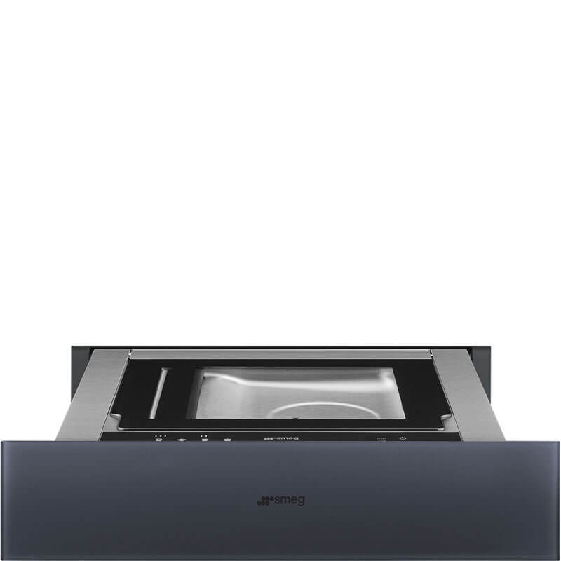 Smeg Linea 15cm SOUS-VIDE Vacuum Drawer in Neptune Grey - Model CPV115G, a sleek and modern kitchen appliance designed for professional-grade vacuum sealing in a compact form.