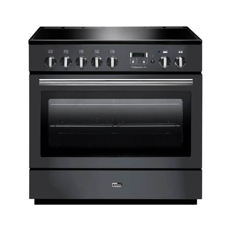 Falcon Professional Fx 90cm induction range cooker in slate and chrome for professional-grade cooking