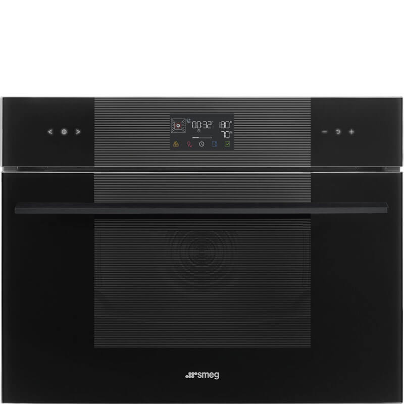 Smeg Linea Combisteam Black oven model SO4102S3B3, showcasing its sleek design and multifunctional features in a modern kitchen setting.