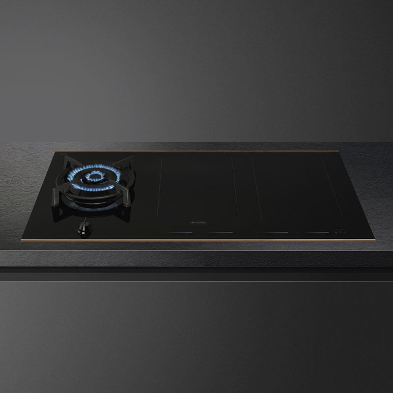 Smeg Appliances Dolce Stil Novo 90cm Hybrid Hob Cooktop With Copper Trim | SAIG6954R - Image 2