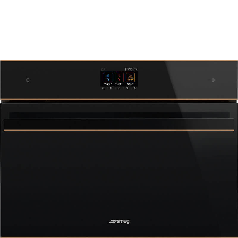 Smeg Dolce Stil Novo Blast Chiller in Black with Copper Trim | Model SBC4604WNR - a premium kitchen appliance.