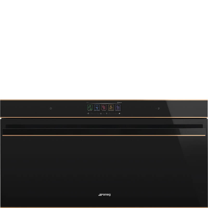 Smeg Dolce Stil Novo 90cm Pyro Touch Oven (SFPR9606WTPNR) in Black with Copper Trim