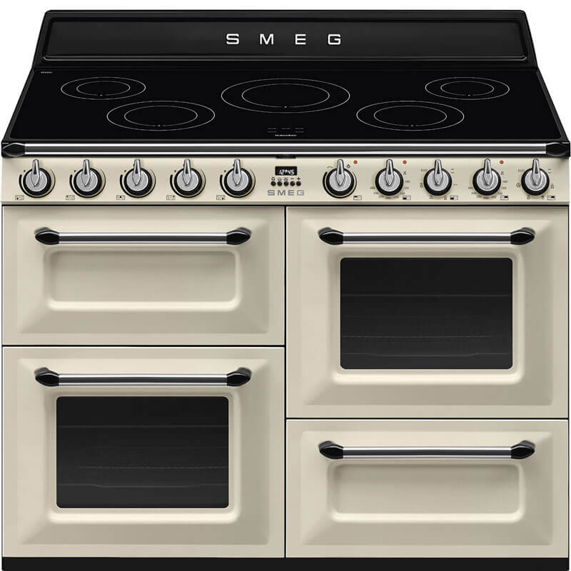 Smeg Victoria Cream Induction Freestanding Cooker TR4110IP2, showcasing a stylish design ideal for modern kitchens.