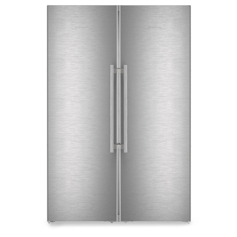 Liebherr Freestanding Side by Side refrigerator with spacious storage and sleek design.