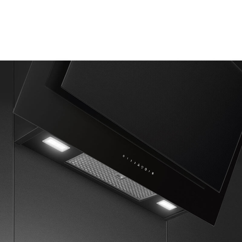 Smeg Appliances Linea 90cm Angled Wall Mount Black Rangehood | KV194B3 - Image 3