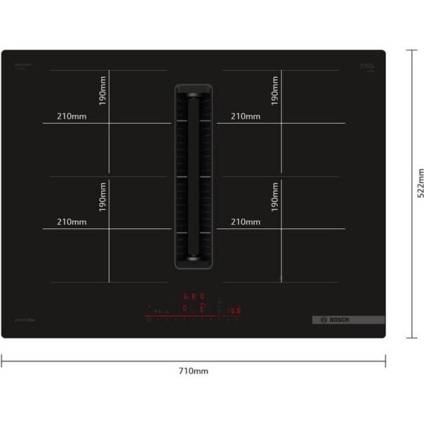 Bosch Series 6 70cm Induction Cooktop with integrated downdraft ventilation | PVQ711H26E - Image 2