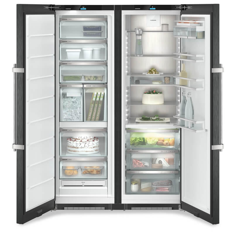 Liebherr BluPerformance side-by-side fridges, offering advanced cooling and elegant design