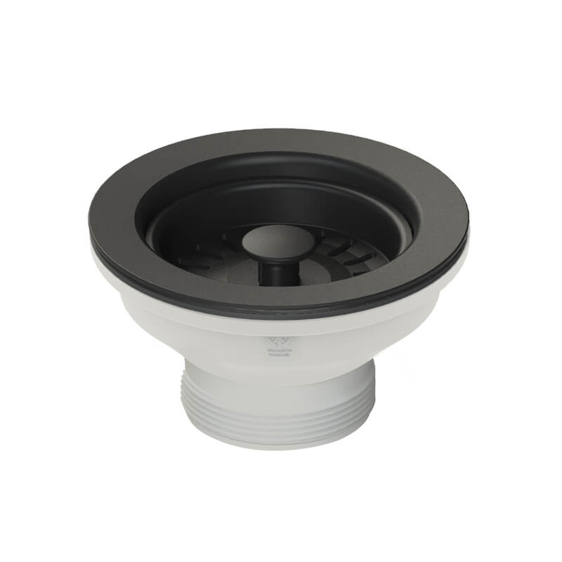 Turner Hastings Matte Black Basket Waste And Long Thread | 90BW-MB