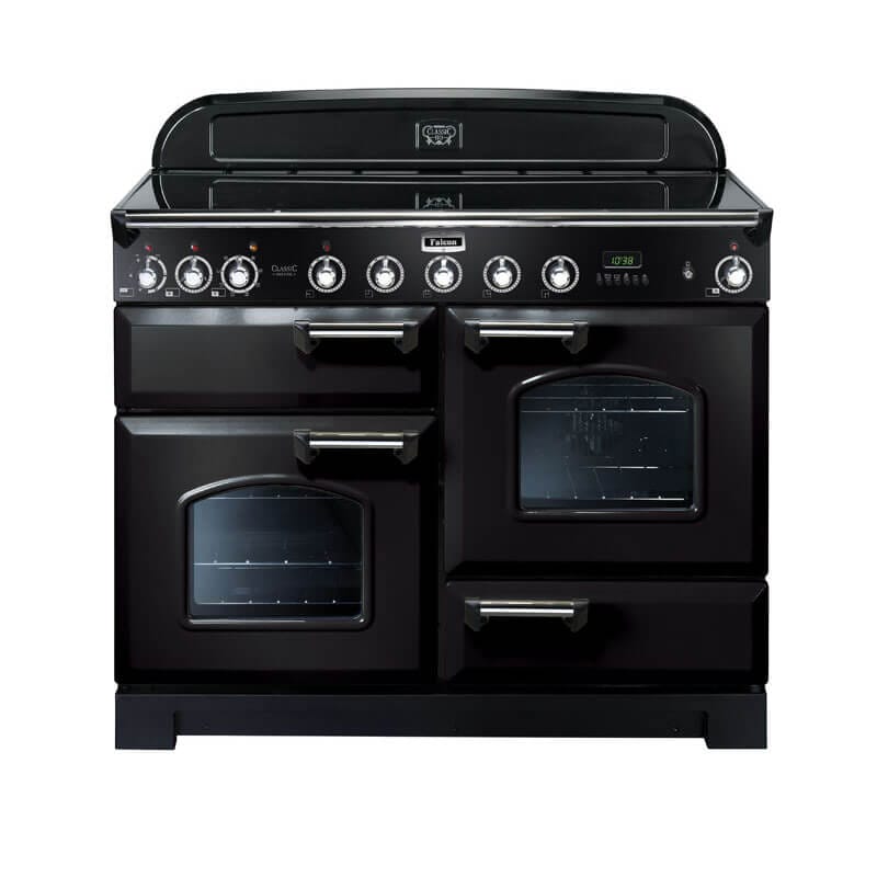 Falcon Classic Deluxe 110cm Black & Chrome Induction Range Cooker | CDL110EIBL-CH