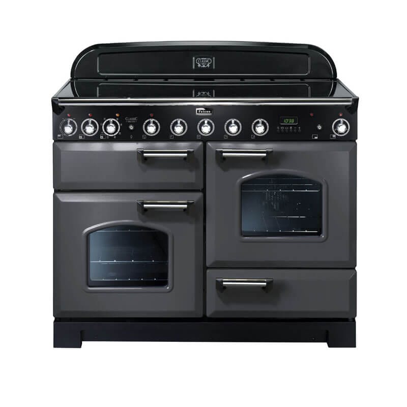 Falcon Classic Deluxe 110cm Slate & Chrome Induction Range Cooker | CDL110EISL-CH