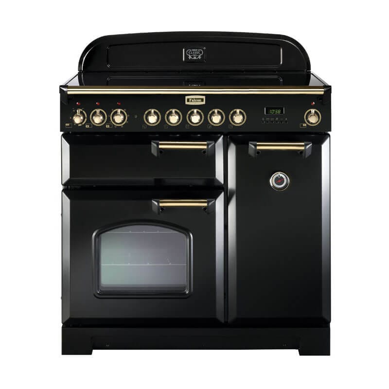 Falcon Classic Deluxe 90cm Black & Brass Induction Range Cooker | CDL90EIBL-BR