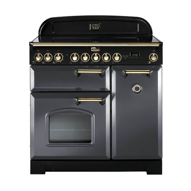Falcon Classic Deluxe 90cm Slate & Brass Induction Range Cooker | CDL90EISL-BR