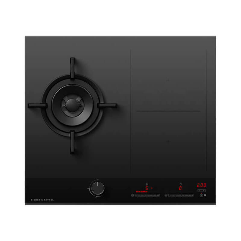 Fisher & Paykel 60cm Series 9 1 Burner + 2 Zone Hybrid Cooktop 2 SmartZones Natural Gas | CGI603DNGTB4