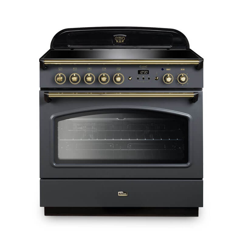 Falcon Classic Fx 90cm Slate & Brass Induction Range Cooker | CLA90FXEISL-BR