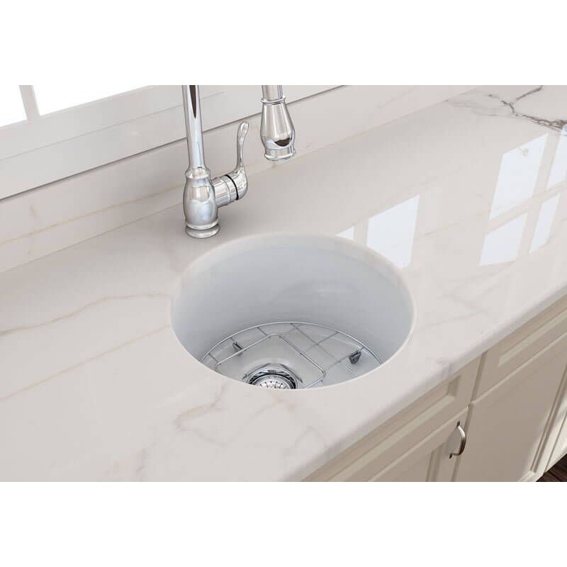 Turner Hastings Cuisine 47 Round Fireclay Single Bowl Sink White Gloss | CUR47FS - Image 5