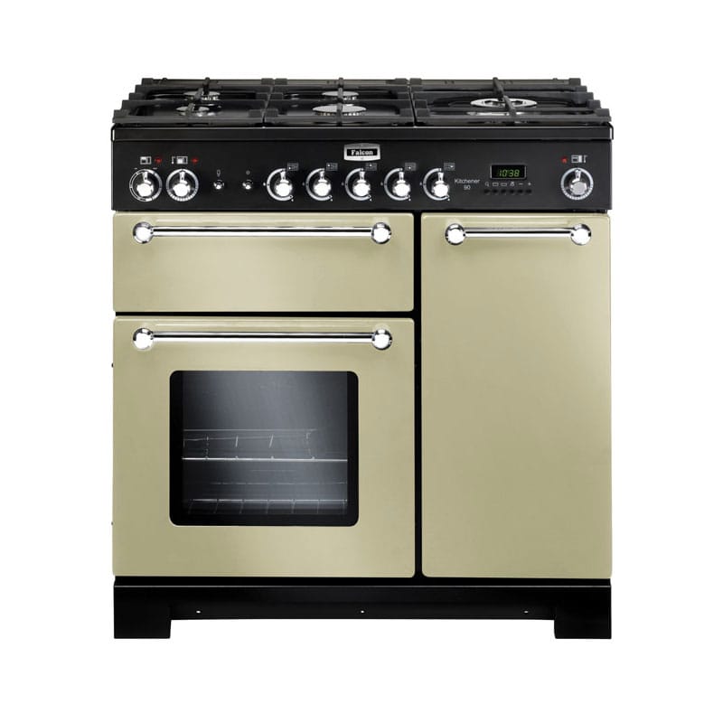 Falcon Kitchener 90cm Cream & Chrome Dual Fuel Range Cooker | KCH90DFFCR-CH