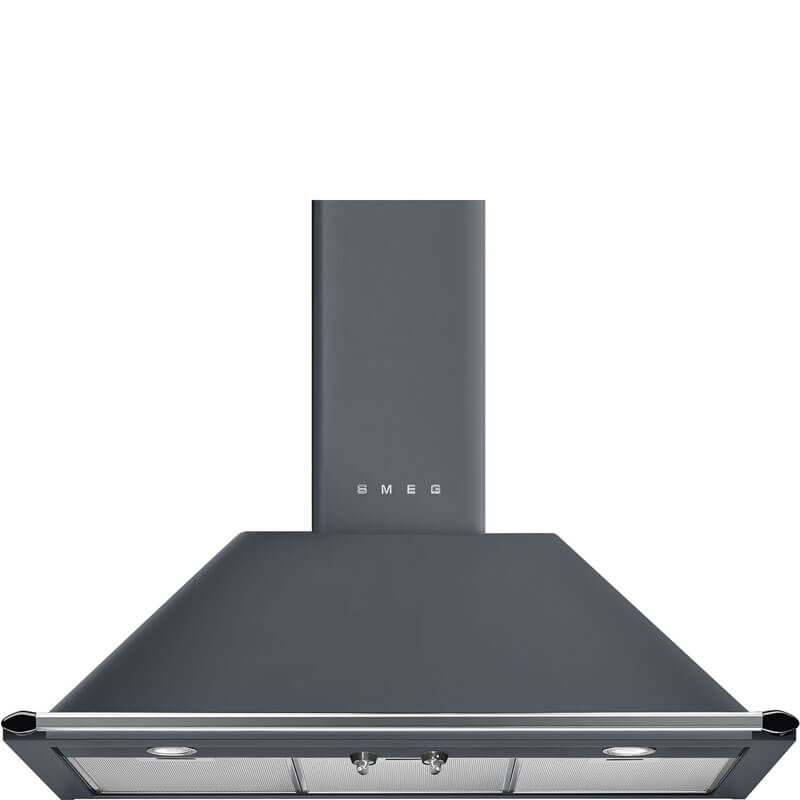 Smeg Appliances 90cm Wallmount Canopy Rangehood - Slate Grey | KT90GRE