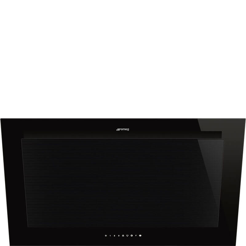 Smeg Appliances Linea 90cm Angled Wall Mount Black Rangehood | KV194B3