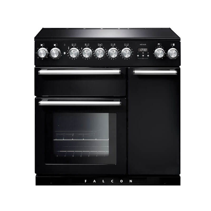 Falcon Nexus 90cm Black & Chrome Induction Range Cooker | NEX90EIBL-CH