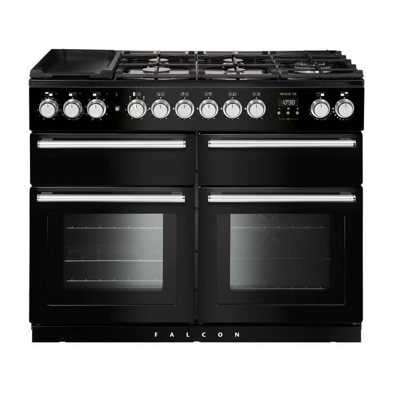 Falcon Nexus Se 110cm Black & Chrome Dual Fuel Range Cooker | NEXSE110DFBL-CH