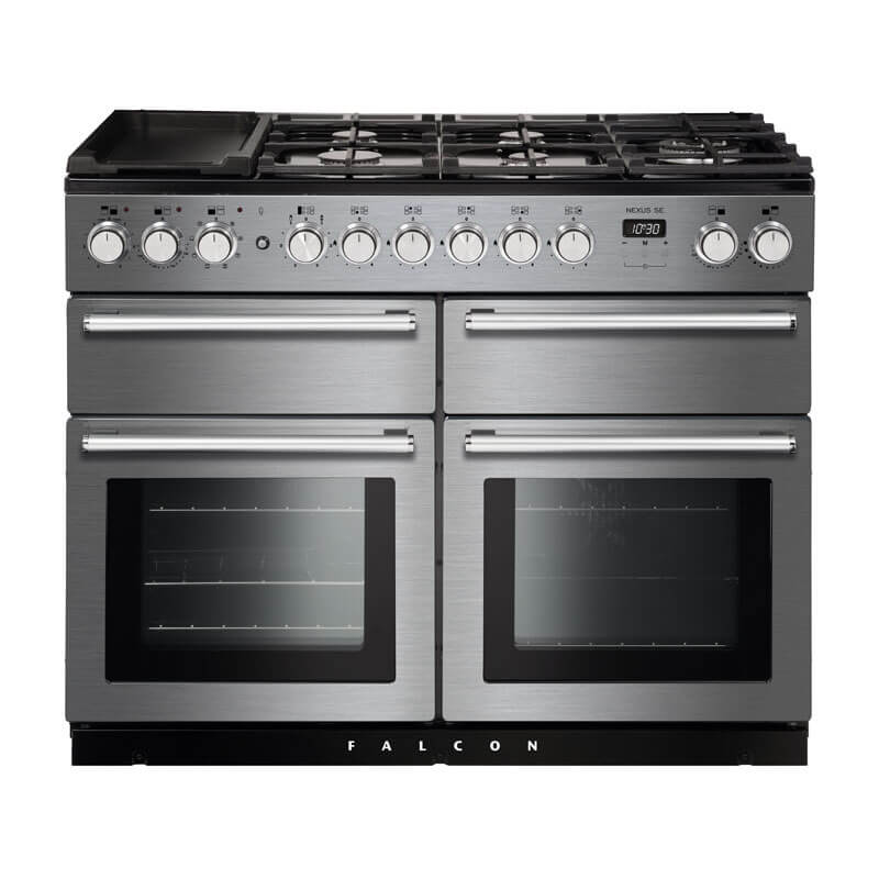 Falcon Nexus Se 110cm Stainless Steel & Chrome Dual Fuel Range Cooker | NEXSE110DFSS-CH