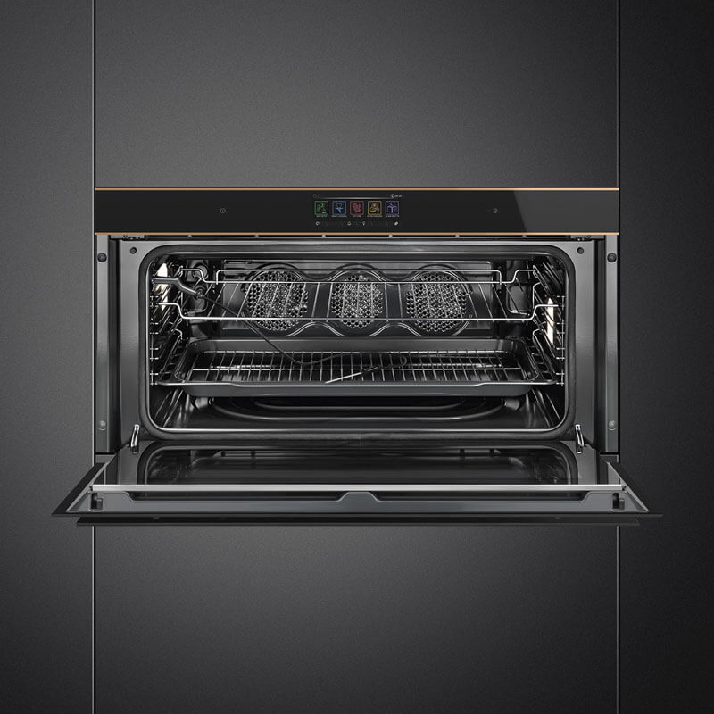 Smeg Appliances Dolce Stil Novo 90cm Pyro Touch Oven Black Copper Trim | SFPR9606WTPNR - Image 2