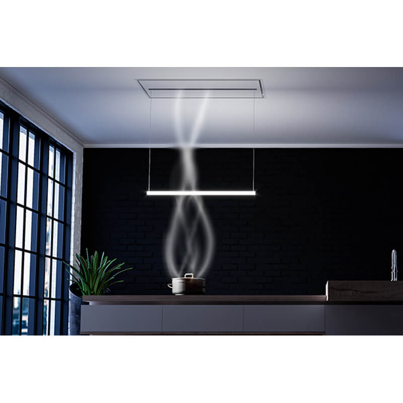 Sirius Valentina THE LINE Ceiling Cassette 930 x 440mm LED Light Strip Pendant Smart Home Assistant & App connected White Body SEM MOTOR (112151) | SLT977EMEL