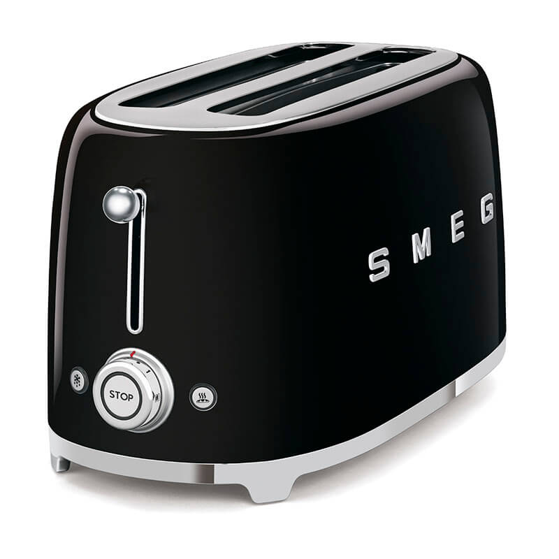 Smeg Appliances Toaster - Long Slot Black | TSF02BLAU